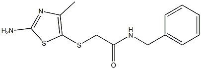 2-[(2-amino-4-methyl-1,3-thiazol-5-yl)sulfanyl]-N-benzylacetamide Struktur