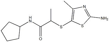 2-[(2-amino-4-methyl-1,3-thiazol-5-yl)sulfanyl]-N-cyclopentylpropanamide Struktur