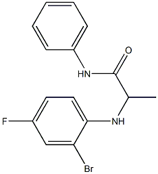 2-[(2-bromo-4-fluorophenyl)amino]-N-phenylpropanamide Struktur