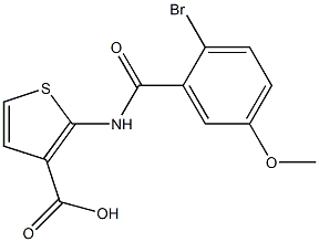 2-[(2-bromo-5-methoxybenzene)amido]thiophene-3-carboxylic acid Struktur