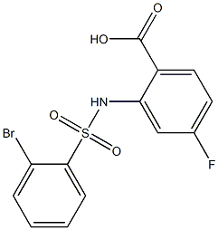 2-[(2-bromobenzene)sulfonamido]-4-fluorobenzoic acid Struktur