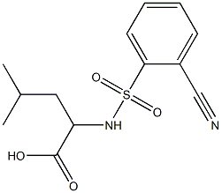 2-[(2-cyanobenzene)sulfonamido]-4-methylpentanoic acid Struktur