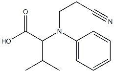 2-[(2-cyanoethyl)(phenyl)amino]-3-methylbutanoic acid Struktur