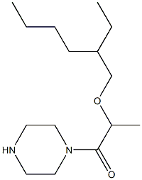 2-[(2-ethylhexyl)oxy]-1-(piperazin-1-yl)propan-1-one Struktur