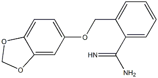 2-[(2H-1,3-benzodioxol-5-yloxy)methyl]benzene-1-carboximidamide Struktur