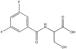 2-[(3,5-difluorophenyl)formamido]-3-hydroxypropanoic acid Struktur