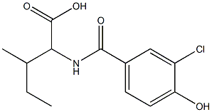 2-[(3-chloro-4-hydroxyphenyl)formamido]-3-methylpentanoic acid Struktur