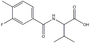 2-[(3-fluoro-4-methylbenzoyl)amino]-3-methylbutanoic acid Struktur