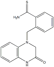 2-[(3-oxo-1,2,3,4-tetrahydroquinoxalin-1-yl)methyl]benzene-1-carbothioamide Struktur