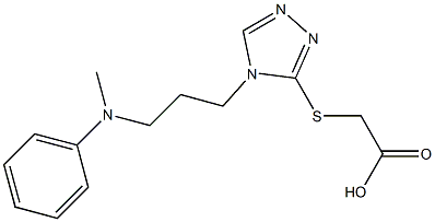 2-[(4-{3-[methyl(phenyl)amino]propyl}-4H-1,2,4-triazol-3-yl)sulfanyl]acetic acid Struktur