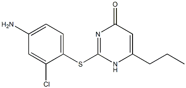 2-[(4-amino-2-chlorophenyl)sulfanyl]-6-propyl-1,4-dihydropyrimidin-4-one Struktur