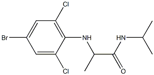 2-[(4-bromo-2,6-dichlorophenyl)amino]-N-(propan-2-yl)propanamide Struktur