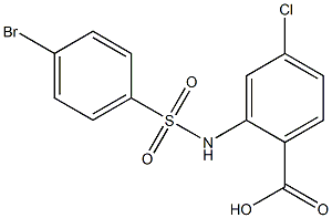 2-[(4-bromobenzene)sulfonamido]-4-chlorobenzoic acid Struktur