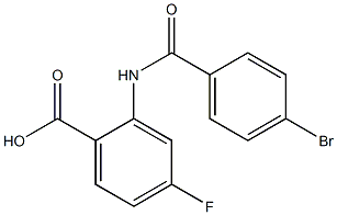 2-[(4-bromobenzoyl)amino]-4-fluorobenzoic acid Struktur