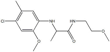 2-[(4-chloro-2-methoxy-5-methylphenyl)amino]-N-(2-methoxyethyl)propanamide Struktur