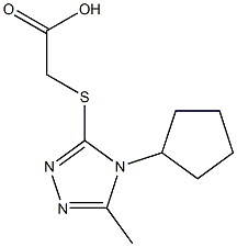 2-[(4-cyclopentyl-5-methyl-4H-1,2,4-triazol-3-yl)sulfanyl]acetic acid Struktur