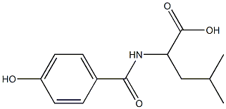 2-[(4-hydroxyphenyl)formamido]-4-methylpentanoic acid Struktur