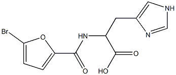 2-[(5-bromo-2-furoyl)amino]-3-(1H-imidazol-4-yl)propanoic acid Struktur