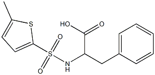 2-[(5-methylthiophene-2-)sulfonamido]-3-phenylpropanoic acid Struktur