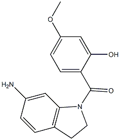 2-[(6-amino-2,3-dihydro-1H-indol-1-yl)carbonyl]-5-methoxyphenol Struktur