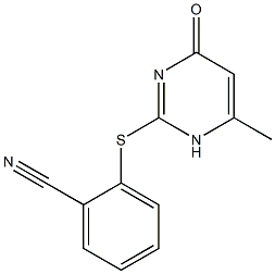 2-[(6-methyl-4-oxo-1,4-dihydropyrimidin-2-yl)sulfanyl]benzonitrile Struktur