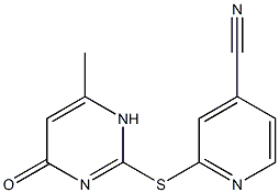 2-[(6-methyl-4-oxo-1,4-dihydropyrimidin-2-yl)sulfanyl]pyridine-4-carbonitrile Struktur