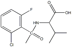 2-[1-(2-chloro-6-fluorophenyl)acetamido]-3-methylbutanoic acid Struktur