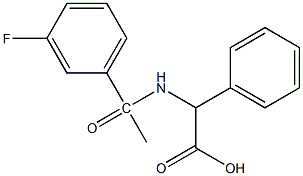 2-[1-(3-fluorophenyl)acetamido]-2-phenylacetic acid Struktur