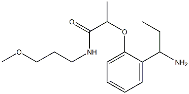 2-[2-(1-aminopropyl)phenoxy]-N-(3-methoxypropyl)propanamide Struktur