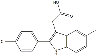 2-[2-(4-chlorophenyl)-5-methyl-1H-indol-3-yl]acetic acid Struktur