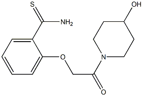 2-[2-(4-hydroxypiperidin-1-yl)-2-oxoethoxy]benzenecarbothioamide Struktur