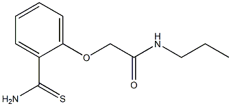 2-[2-(aminocarbonothioyl)phenoxy]-N-propylacetamide Struktur