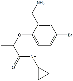 2-[2-(aminomethyl)-4-bromophenoxy]-N-cyclopropylpropanamide Struktur