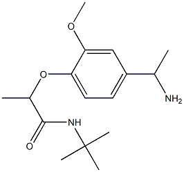 2-[4-(1-aminoethyl)-2-methoxyphenoxy]-N-tert-butylpropanamide Struktur