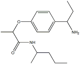 2-[4-(1-aminopropyl)phenoxy]-N-(pentan-2-yl)propanamide Struktur