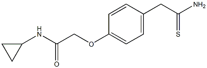 2-[4-(2-amino-2-thioxoethyl)phenoxy]-N-cyclopropylacetamide Struktur