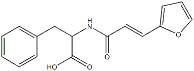 2-{[(2E)-3-(2-furyl)prop-2-enoyl]amino}-3-phenylpropanoic acid Struktur