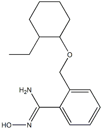 2-{[(2-ethylcyclohexyl)oxy]methyl}-N'-hydroxybenzene-1-carboximidamide Struktur