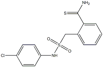 2-{[(4-chlorophenyl)sulfamoyl]methyl}benzene-1-carbothioamide Struktur