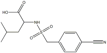 2-{[(4-cyanophenyl)methane]sulfonamido}-4-methylpentanoic acid Struktur