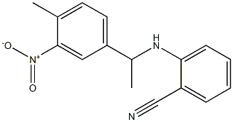 2-{[1-(4-methyl-3-nitrophenyl)ethyl]amino}benzonitrile Struktur