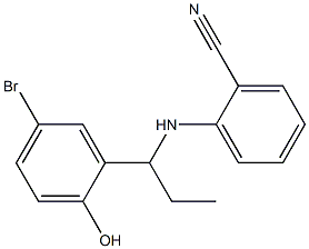 2-{[1-(5-bromo-2-hydroxyphenyl)propyl]amino}benzonitrile Struktur