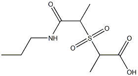 2-{[1-(propylcarbamoyl)ethane]sulfonyl}propanoic acid Struktur