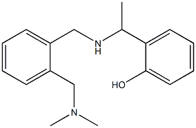 2-{1-[({2-[(dimethylamino)methyl]phenyl}methyl)amino]ethyl}phenol Struktur