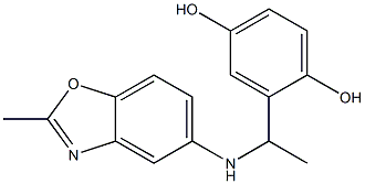 2-{1-[(2-methyl-1,3-benzoxazol-5-yl)amino]ethyl}benzene-1,4-diol Struktur