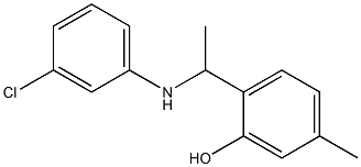 2-{1-[(3-chlorophenyl)amino]ethyl}-5-methylphenol Struktur