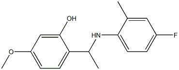 2-{1-[(4-fluoro-2-methylphenyl)amino]ethyl}-5-methoxyphenol Struktur