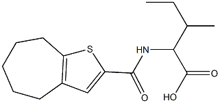 2-{4H,5H,6H,7H,8H-cyclohepta[b]thiophen-2-ylformamido}-3-methylpentanoic acid Struktur