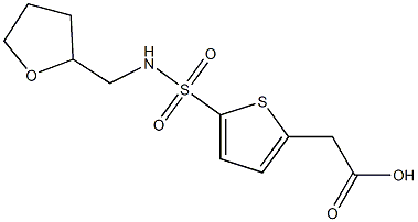 2-{5-[(oxolan-2-ylmethyl)sulfamoyl]thiophen-2-yl}acetic acid Struktur