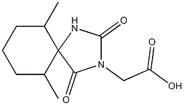 2-{6,10-dimethyl-2,4-dioxo-1,3-diazaspiro[4.5]decan-3-yl}acetic acid Struktur